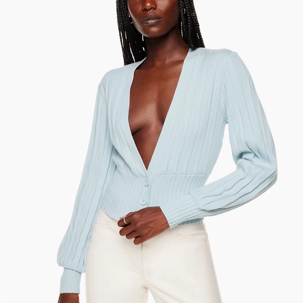Wilfred Plunge Cardigan Heatwave Blue